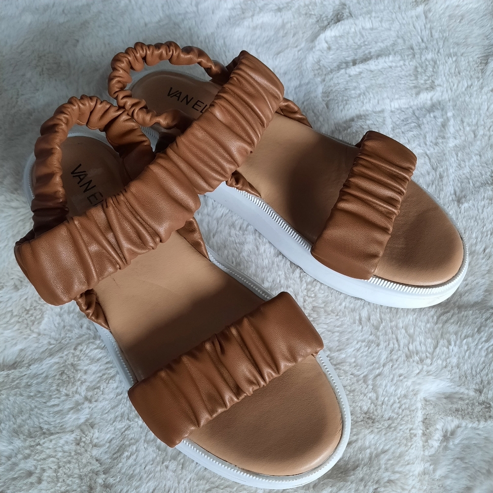 Van Eli Comfort Sandals Brown Camel Color Womens Size 8.5M - Picture 1 of 6